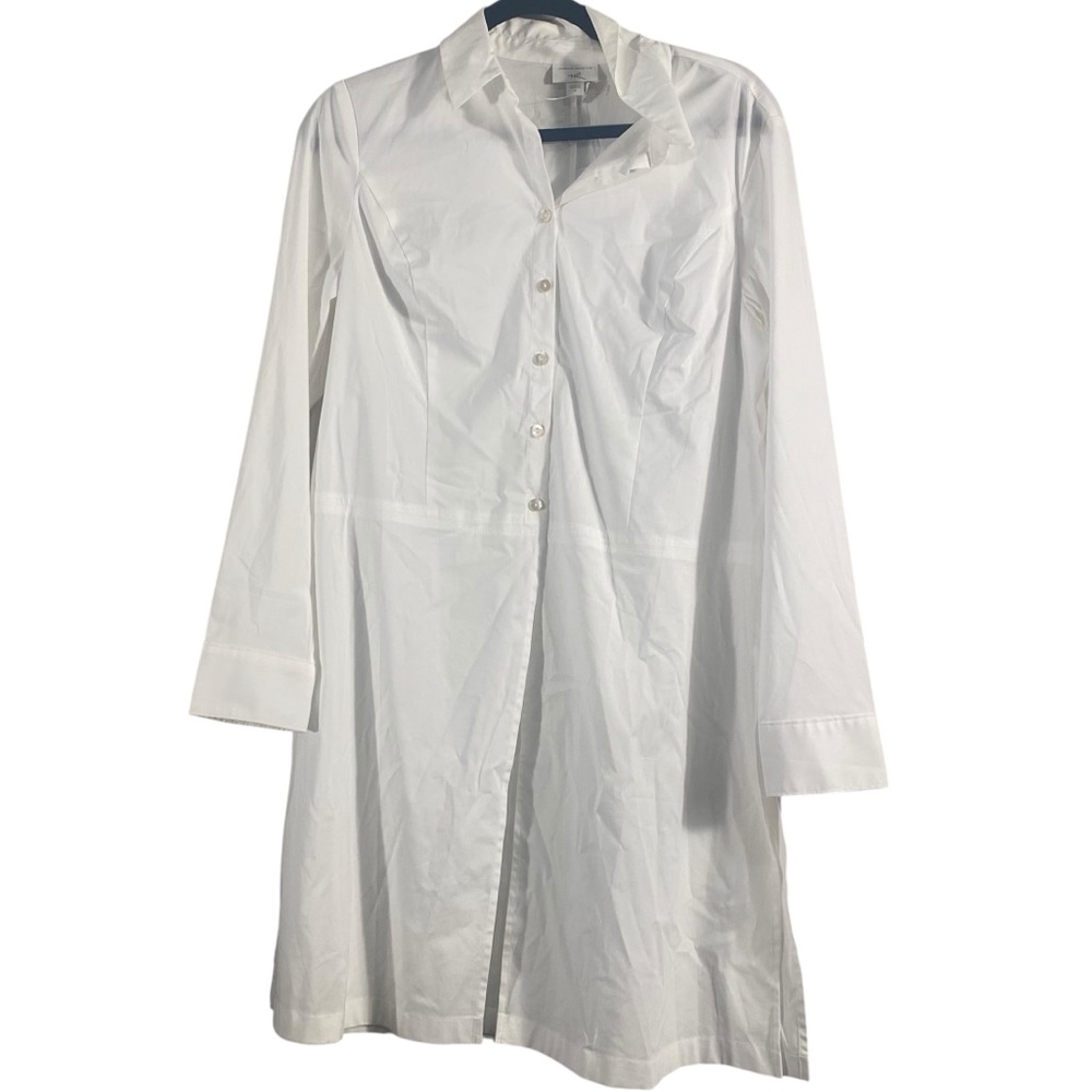 Christian Siriano For J. Jill Classic White Button Front Tunic Medium NWT